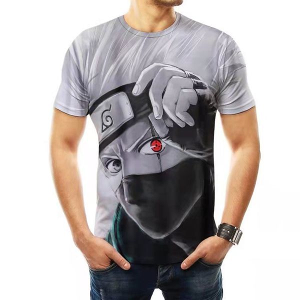 

men's t-shirts two thousand and nineteen summer comic 3d digital printing leisure time men's short sleeves kakassi t-shirt female, White;black