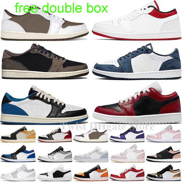 

double box 2022 mens 1 low running shoes university red black cyber jumpman lows travis unc blue 1s cactus jack bred toe woman sports sneake