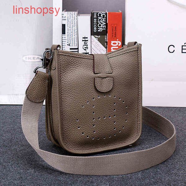 

designer herme bags 2022 leather trendy womens bag litchi grain cowhide mini evelyn one shoulder ba