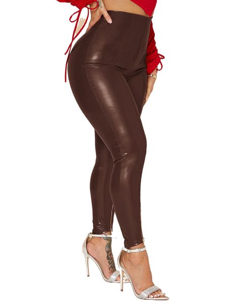 

sxy high waist pu leather skinny pants g72h#, Black;white
