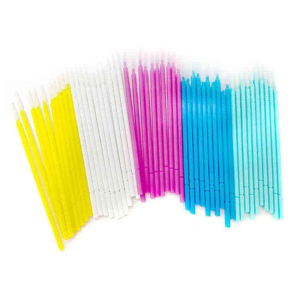 

100 stkspak buigbare micro borstels wegwerp microbrush applicatoren wimper extensions lijm borstel voor 0308