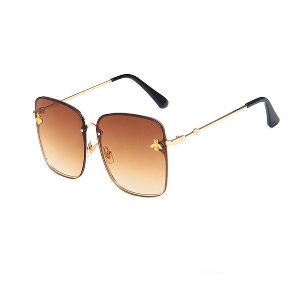 

sunglasses fashion lady oversize rimless square bee women men small glasses gradient sun female uv400, White;black