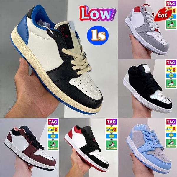 

fragment diamond shorts 1 1s low mens basketball shoes mocha university blue pine green light smoke grey gym red paris men women sneakers, Black