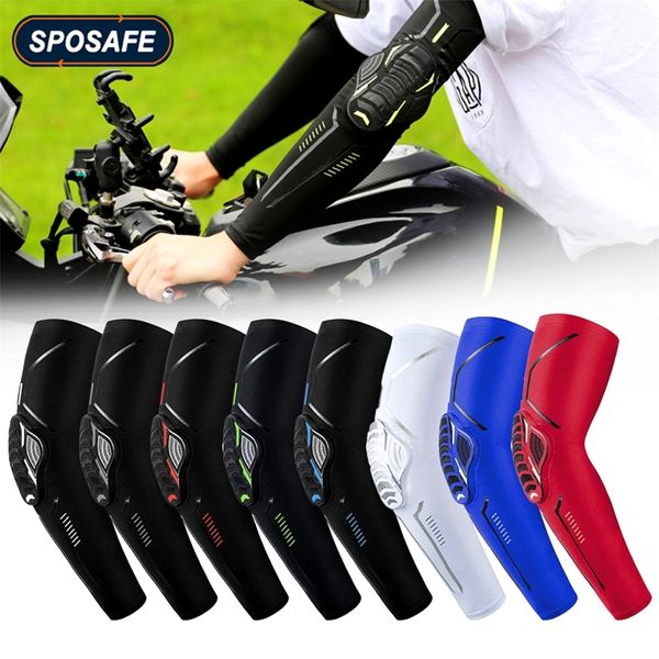 

1pcs sports crashproof elbow support pads breathable arm compression sleeves for cycling running basketball football volleyball 220727, Black;gray
