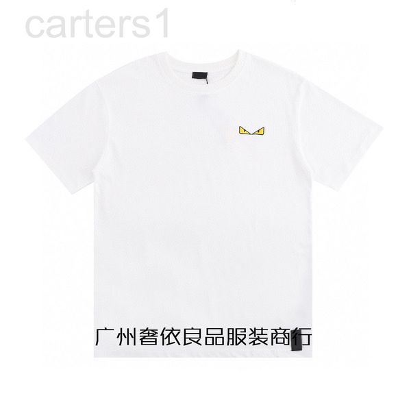 

women's t-shirt designer correct version tested fd fenjia embroidered little monster eyes cotton short sleeved t-shirt for men and wome, White