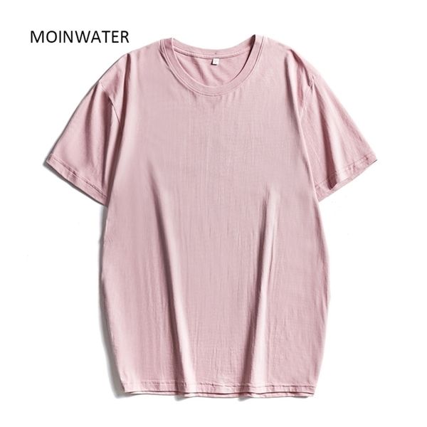 

moinwater women solid t shirts colors 100% cotton casual t-shirts lady base tees female streetwear 210317, White