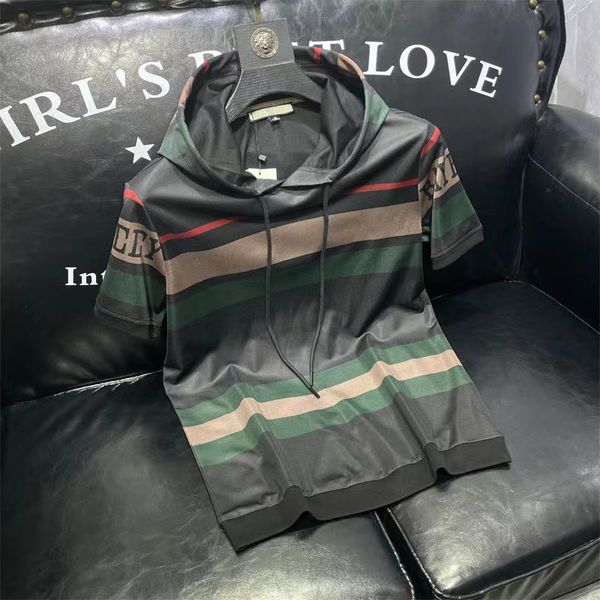 

22 designers t-shirts tees fashion t shirts summer hoodie short t-shirt mens trend stripe color matching tees apparel fit hip hop luxurys c, Black;brown