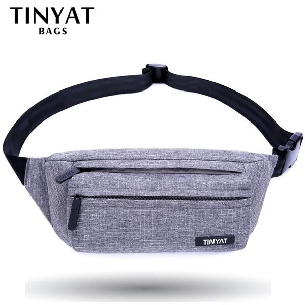 

tinyat men male waist bag pack grey casual functional belt bag large belt pouch phone money belt bag fanny travel hip 201119