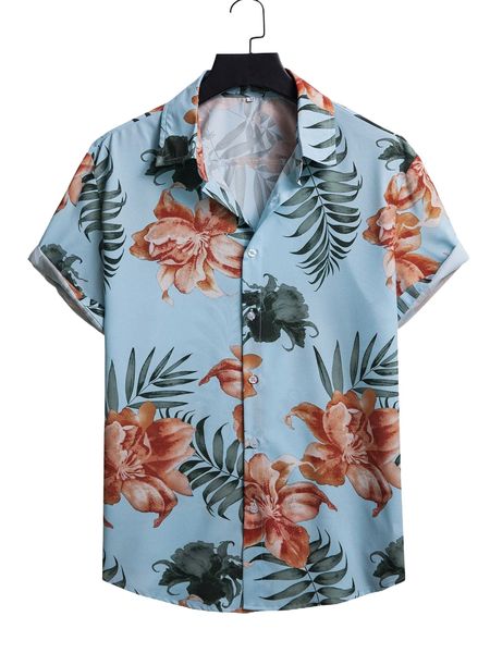 

men random floral print shirt h8mr#, White;black