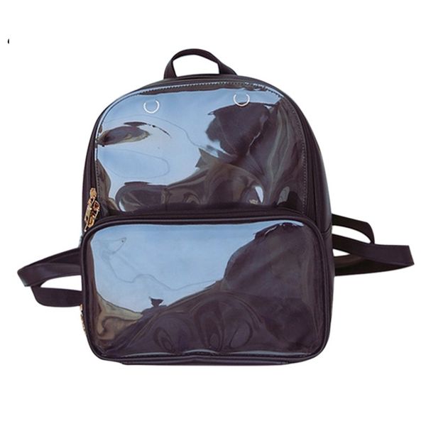 

summer fashion backpack transparent student clear versatile backpacks women leather bags lady travel bag 220726
