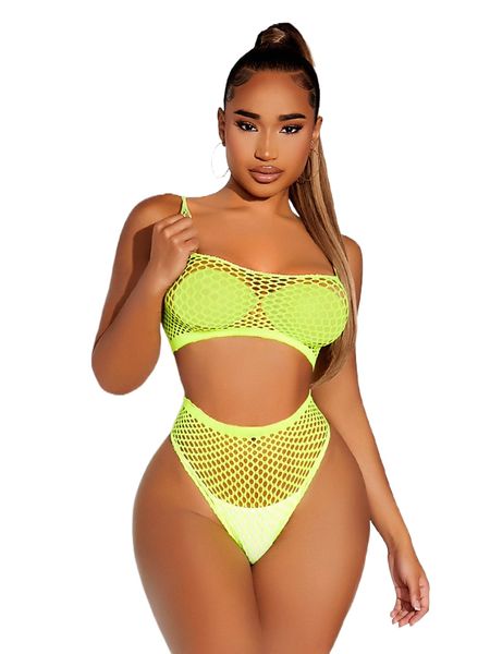 

mesh hollow out cheeky lingerie set without liner 61z7#, Black;red