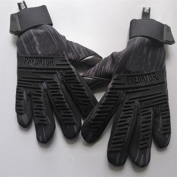 

2020 predator latex soccer goalkeeper gloves professional football no finger protection keeper gloves soccer goalie training secur258m, Black