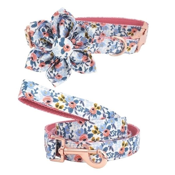 Valentinstag Mädchen Hundehalsband Blumenhund Fliege Halsband für großen kleinen Hund Geschenk T200517
