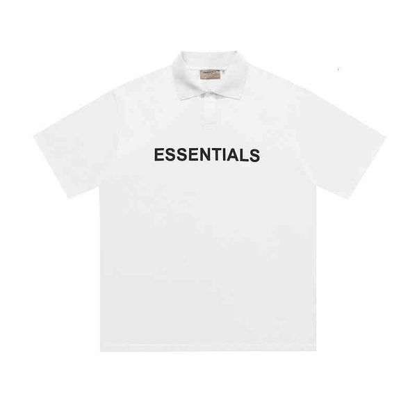 

50% discount bagsdouble chao essentials brand fog line season 7 new three-dimensional plastic lapel loose short sleeve t-shirt 1, White;black