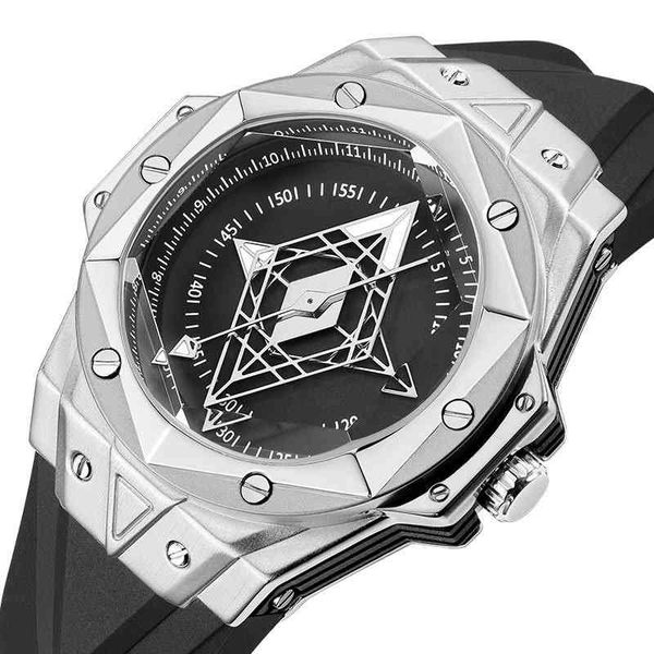 

bagra tiktok live broadcast fashion tattoo watch waterproof silicone tape japan 2035 quartz men's watch, Slivery;brown