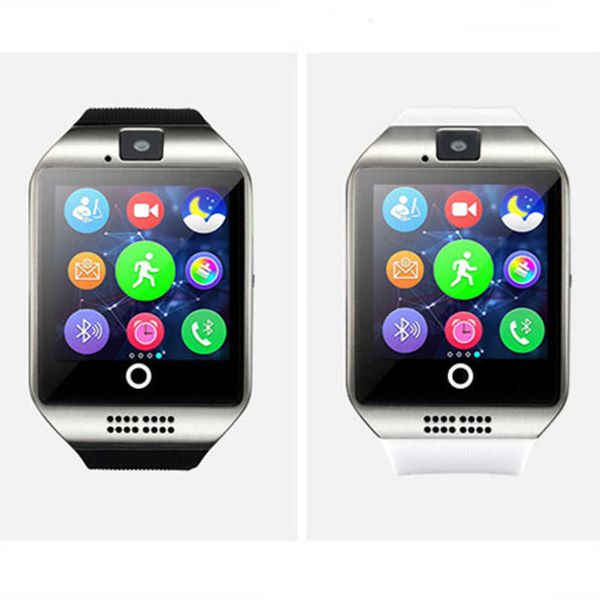 

original authentic q18 smart wristbands watches bluetooth smartwatch tf sim card nfc with camera chat software compatible android cellphones