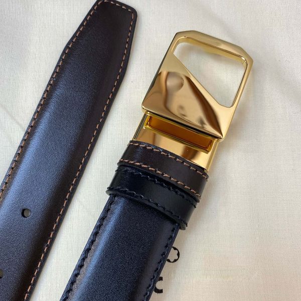 

2022 new designer classic copper and silver buckle men's belt business leisure luxury square buckle black the crocodile grain1, Black;brown
