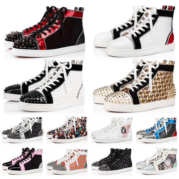 

2022 arrival authentic red bottom leather suede casual shoes luxurys designers trainers platform sneakers trainers loafers bottoms designer, White;red