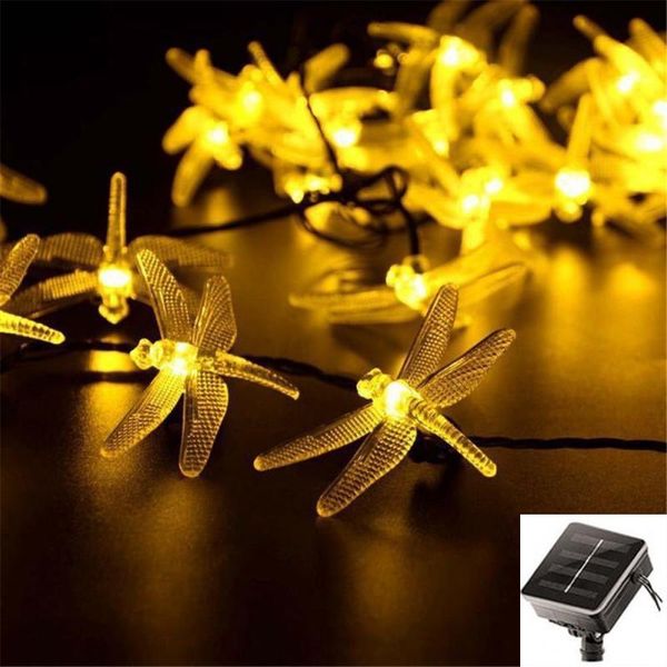 Strings 20LED Dragonfly Solar Light Outdoor LED Garden Prato impermeabile Decorazione natalizia StringLED