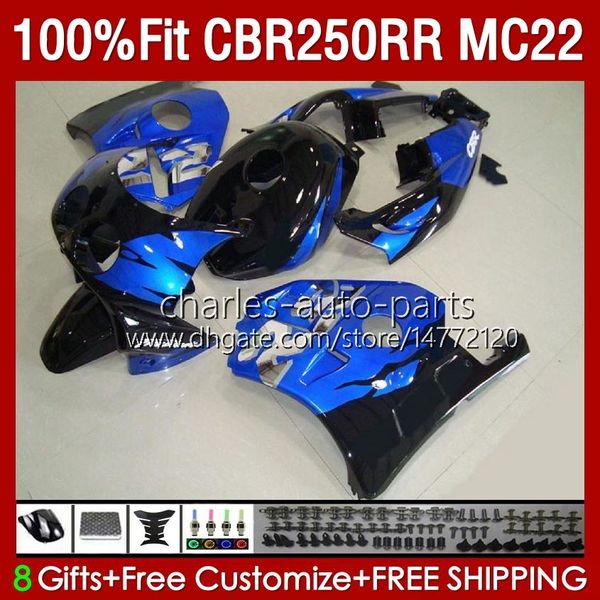 Injection Pour HONDA CBR250 CBR 250RR 250 RR CC 90-99 131No.19 MC22 CBR250RR 90 91 92 93 94 95 96 97 98 99 250CC 1990 1991 1992 1995 1996 1997 1998 199 9 Carénage bleu brillant