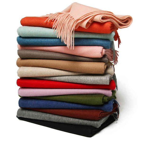 

designer scarf 2020 new ac brand large ha wool women' olid color winter carf 2022, Blue;gray