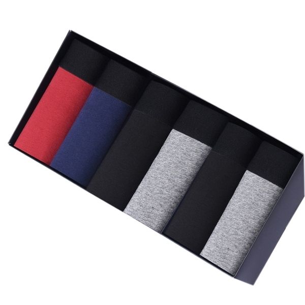 

6 pcslot male panties underwear boxers cotton man short breathable flexible shorts boxer male pants underpants vetement homme y200415, Black;white