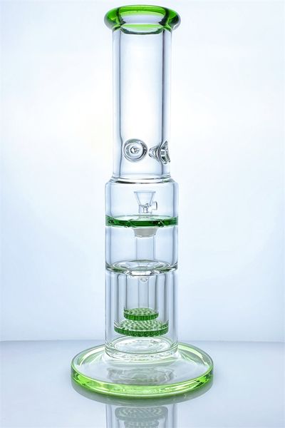 9mm de espessura Novo vidro bong cachimbo de água de vidro com 2 percs 1 proteção contra respingos de 16 polegadas de altura GB-254-1