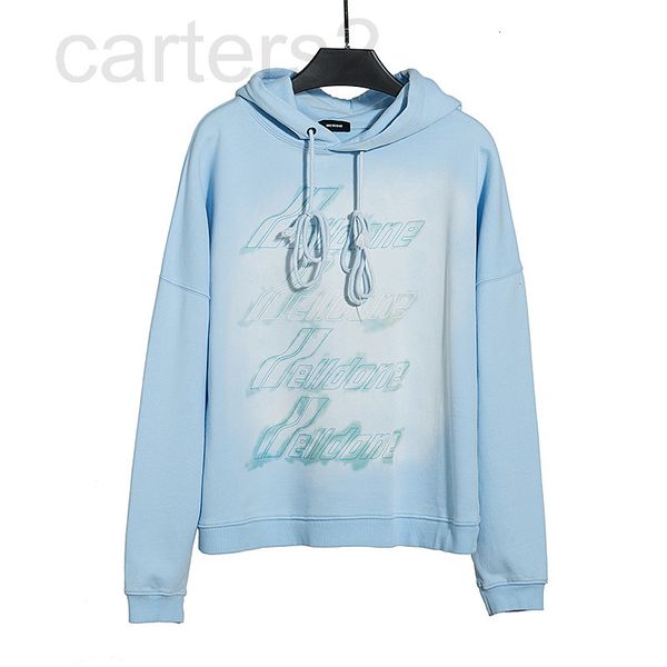 

men's hoodies & sweatshirts designer korea chaopai we11d checked edition tie dyed bullet screen letter hooded sweater for men and women, Black