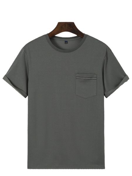 

men contrast tape patched pocket tee 18qu#, White;black