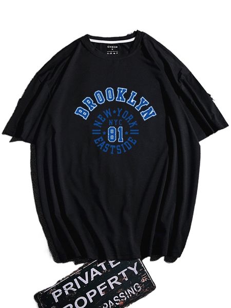 

men letter graphic tee m6s4#, White;black