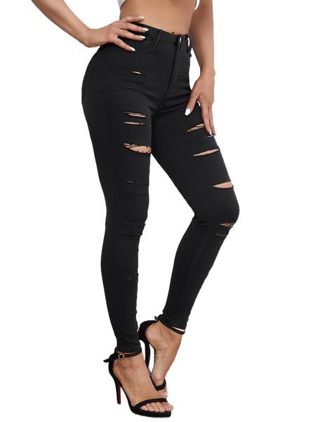 

ripped slant pocket skinny jeans y1zb#, Blue