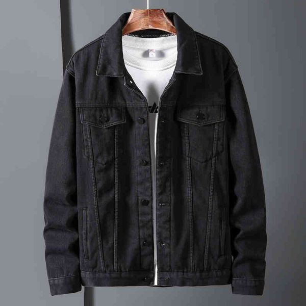 

men's jackets autumn and winter plush thickened denim jacket young men's casual warm korean fashion large 8233, Black;brown