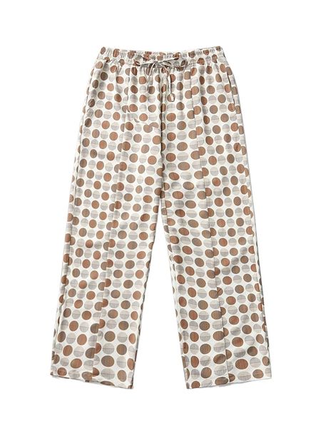 

x micaela diaz men polka dot print drawstring waist pants q4sp#, Black