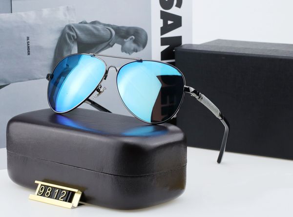 

sunglasses men driving bla pilot metal frame classic polarization brand men 9812 ah outdoor sunglasses, White;black