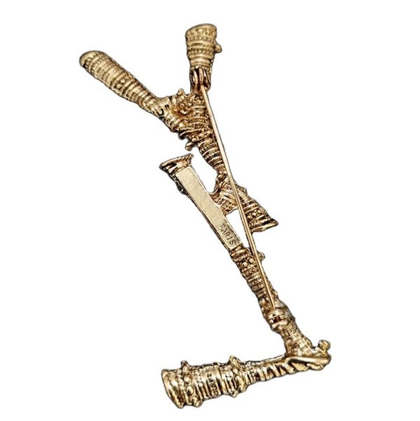 

womens brooch fashion designer men gold letter brooch pin suit dress pins for lady specifications jewelry 4*7cm, Gray