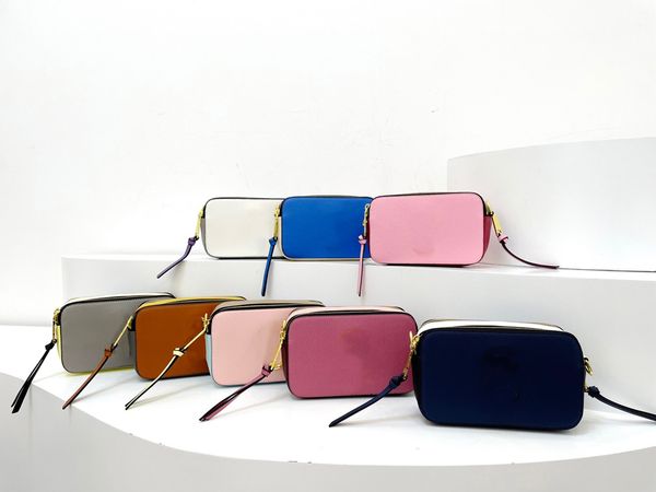 

designer shoulder bags fashion sanpscamera bag leather crossbody bags with stitching strap luxury women purses multi colors
