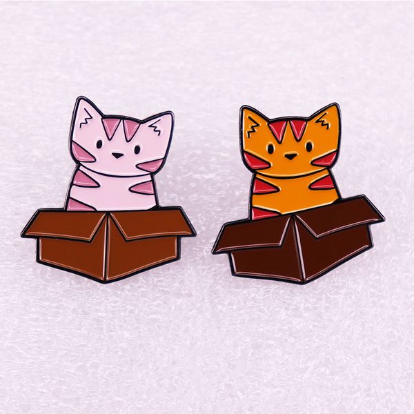 

kawaii carton cat hard enamel pin, Blue