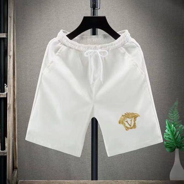

selling designer men's casual shorts tide brand vers classic medo embroidered loose pants summer fashion hip hop men's cotton shor, White;black