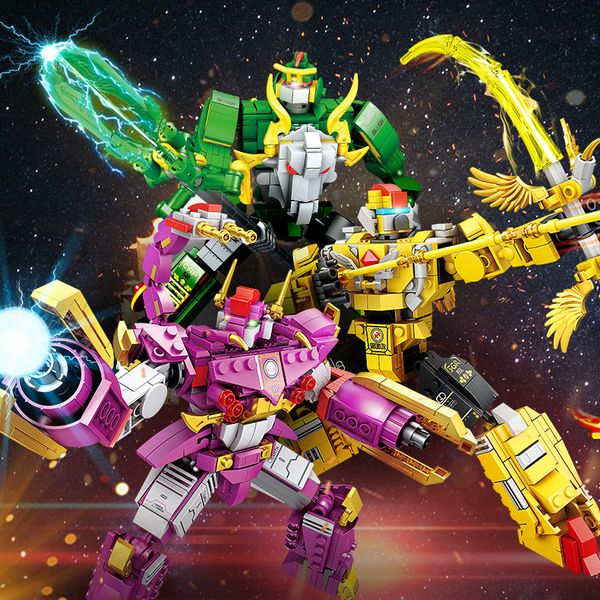 Marka Kaizhi Bloks 12 Takımyıldız Fighter Transformers Oyuncaklar Bulmaca Montaj Küçük Parçacıklar 1 ila 2 Deformasyon Robot Boy Oyuncaklar Yıldız Savaşları Yapı Taşları Hediyeleri