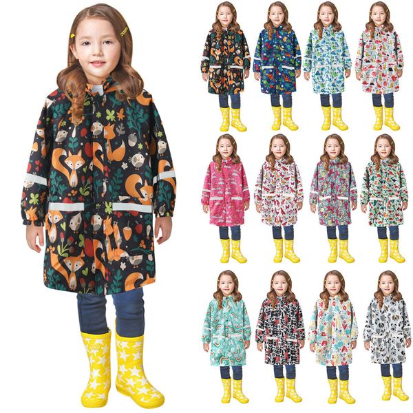 Regenmantel Kinder Cartoon wasserdichtes Regen Coat Polyester Jungen Kleidung Outdoor Kinder Baby Girls Jacke Mantel Regensut