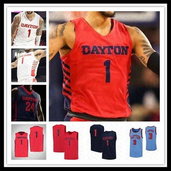 XFLSP NCAA Men 2021 Dayton Flyers Колледж Джерси Баскетбол Оби Топпин IBI Watson Trey Landers Jalen Cruchter Ryan Mikesell Johnson Custom Custom 4XL Red