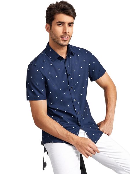 

men geo print shirt t5zw#, White;black