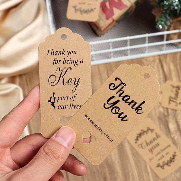 Etichette per imballaggio per confezioni regalo Etichette per appendere fatte a mano in carta Kraft Etichette di ringraziamento per feste di nozze fai-da-te o etichette per caramelle