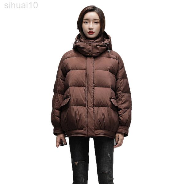 Winter Unten Baumwolle Mantel Frauen Neue Mit Kapuze Casual Warme Brot Kleidung Koreanische Schwarz Blau Gelb Mode Kurze Parkas Jacke L220730