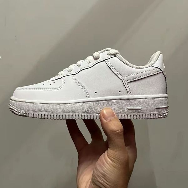 

kids children airforces casual shoes hook loop boys girls af1s low skateboard shoes white triple black wheat baby toddlers students sports s