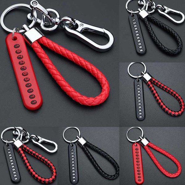 

keychains 2022 new stylish leather phone car key ring, Silver