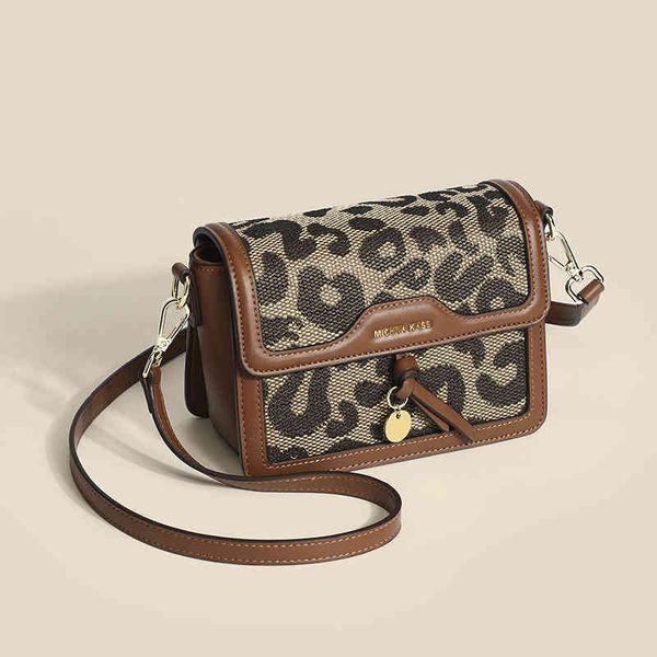 

handbags minority design style versatile women's 2022 new leopard pattern one shoulder messenger sm