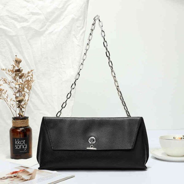 

evening bags crescent underarm cowhide korean leather moon solid gold classic minority messenger black women's bag z399