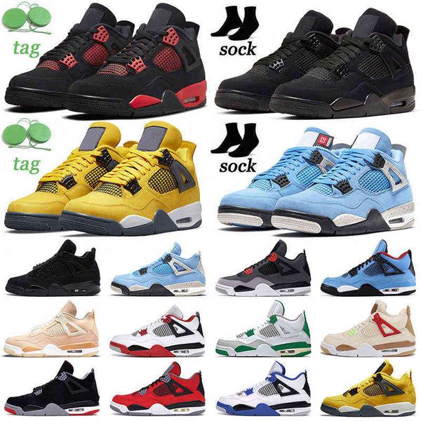 

4 4s men basketball shoes red thunder black cat bred cactus pine green motorsports sail mens womens trainers outdoor sports sneakers