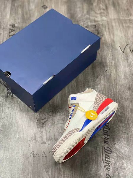 

shoes mens jumpman 3s iii independence day basketball shoe sports sneakers color white light brown varsity red blue fast ship